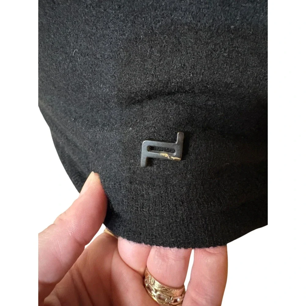 Porsche Design 100% Black Cashmere V Neck Long Sleeve Sweater Basic Capsule - S